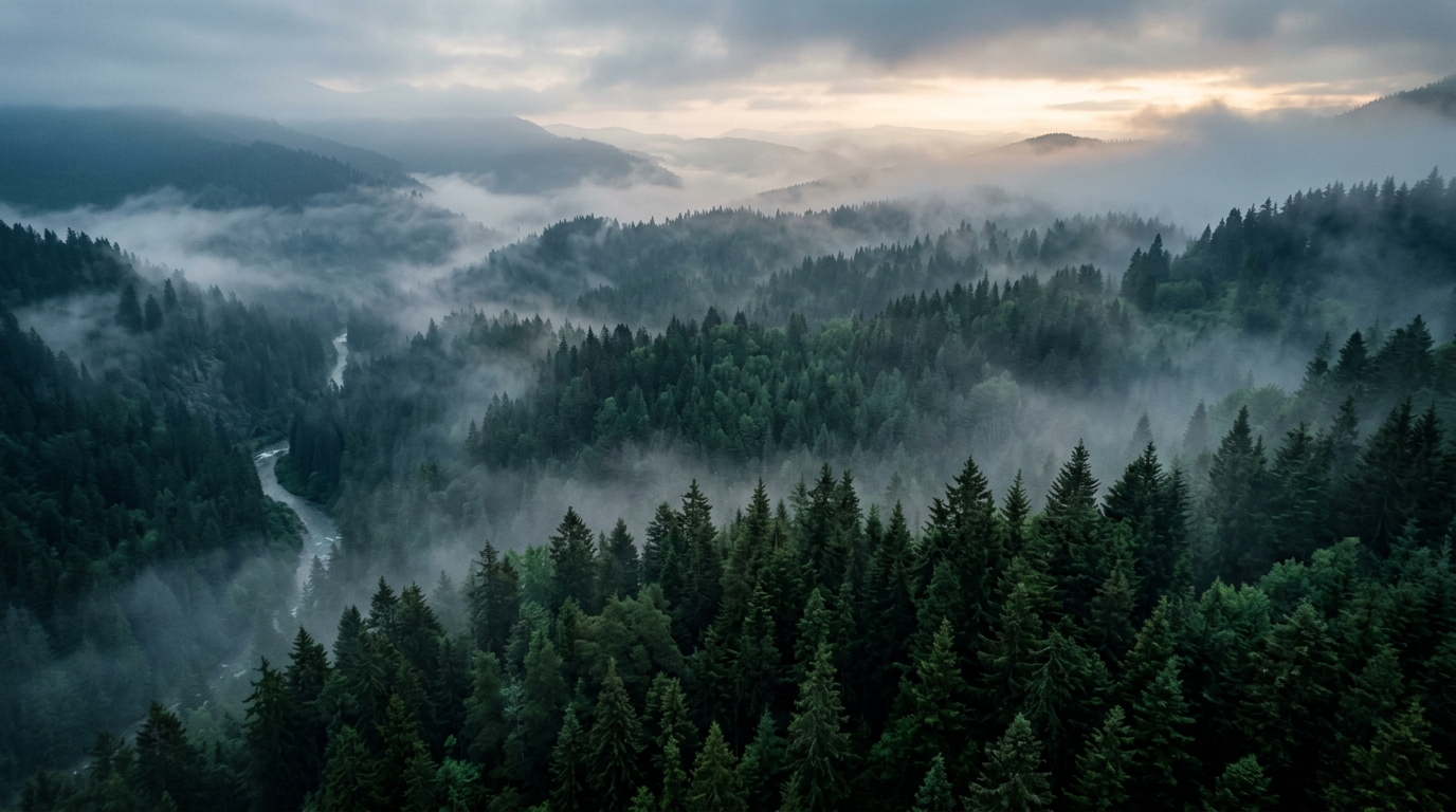 Evergreen forest canopy