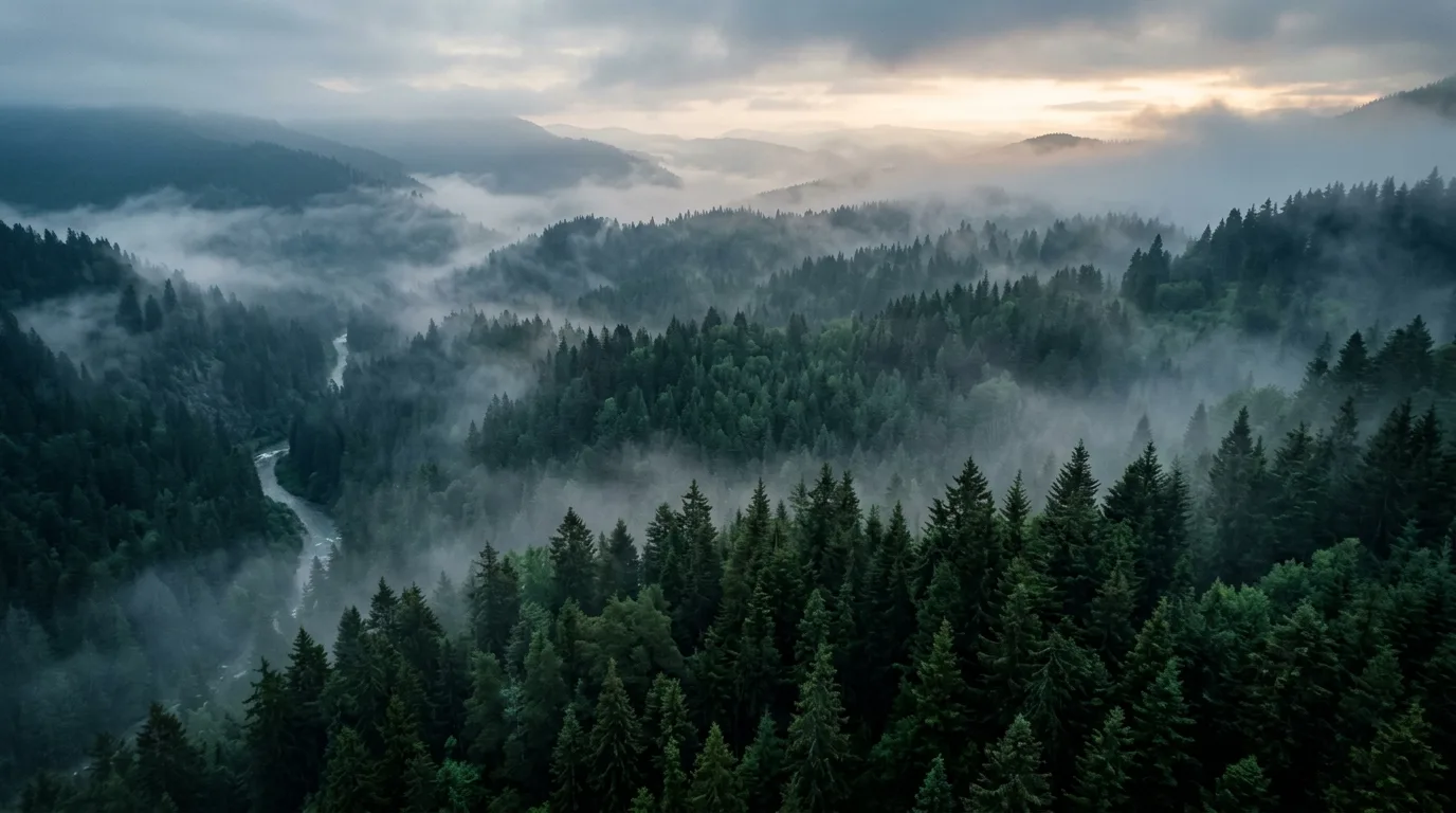 Evergreen forest canopy